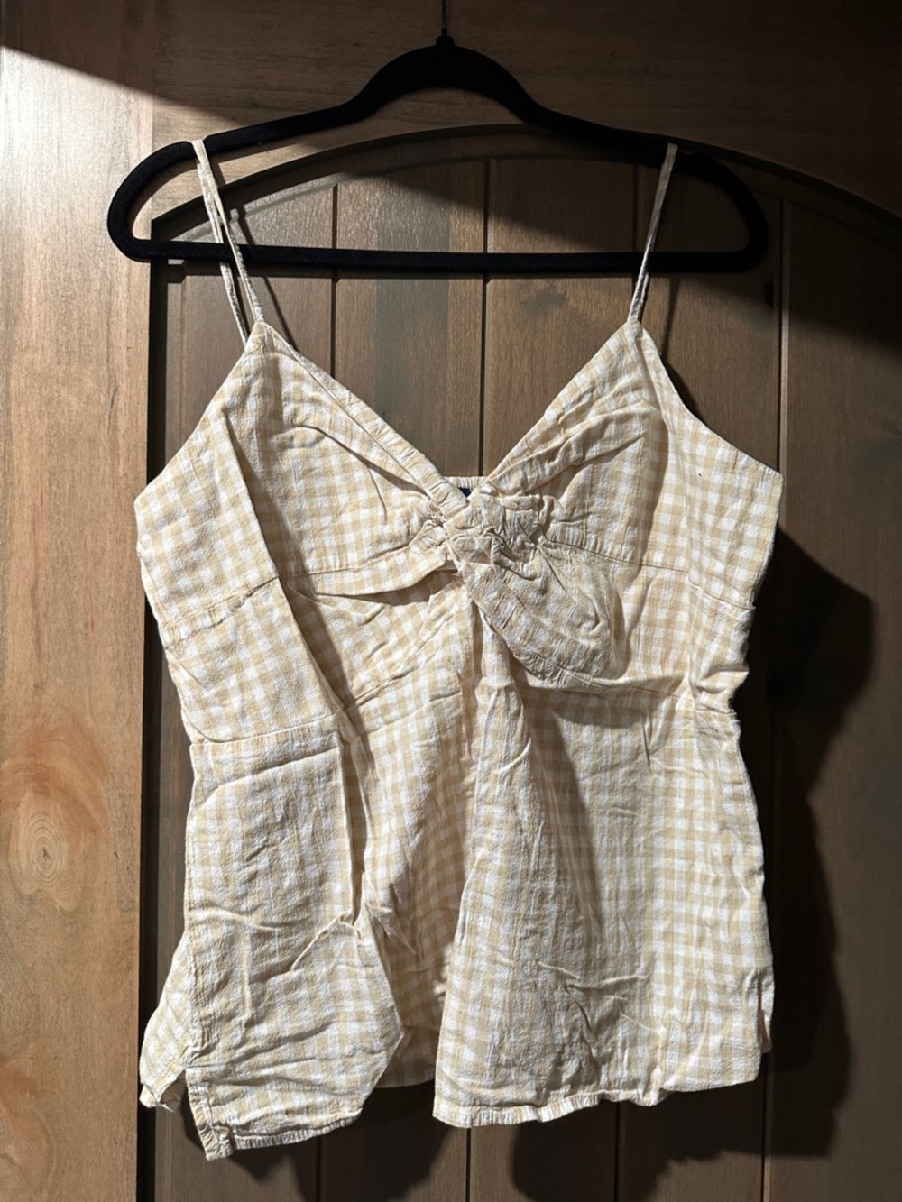 Old Navy Yellow Gingham Tie-Front Cami